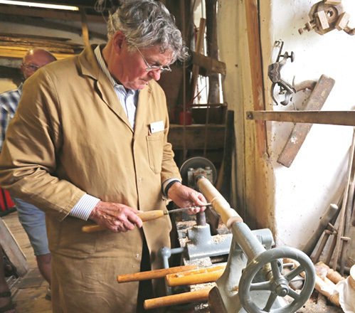 Woodturning in action at Gayle Mill