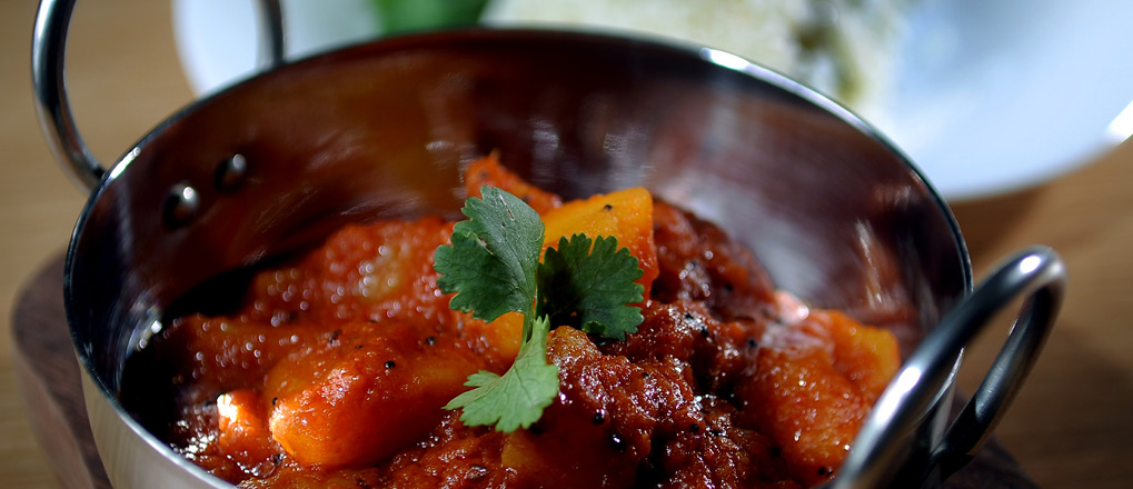 Vegetarian curry at Prashad in Drighlington