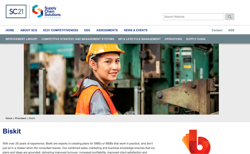 Biskit is an approved provider on the SC21 supply chain programme